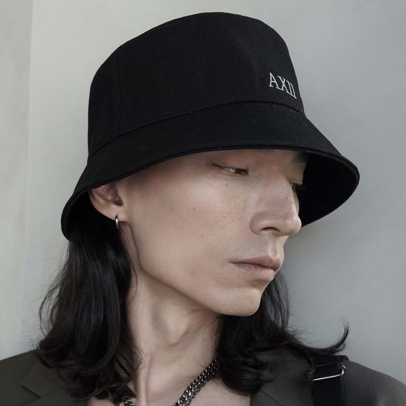 BLESSED BULLET（ブレスドブレット）の「[SVR]HYPER OVER SIZE BACK STRING BUCKET HAT_BLACK_AXII（Hats）」