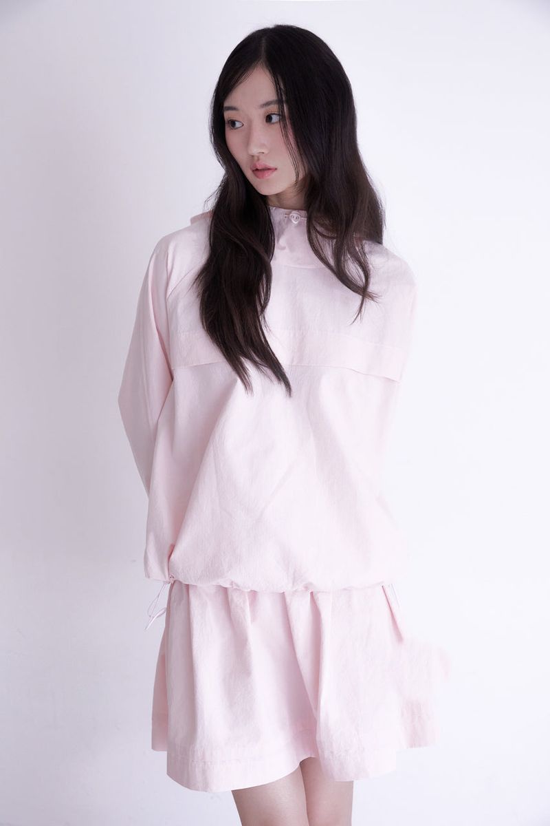 Pintuck shirring mini skirt (PINK)