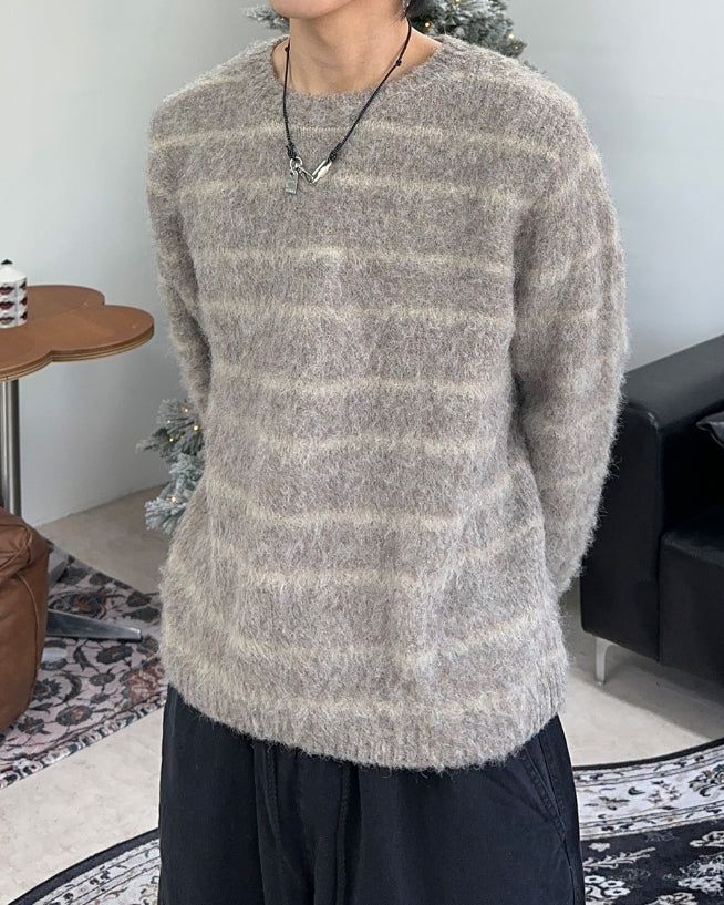 SATIIIZ（サティーズ）の「Elrod Stripe Brush Knit（Tops）」