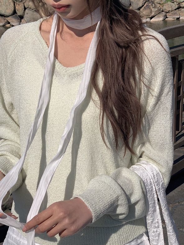 Wopi See-through Line Scarf Muffler