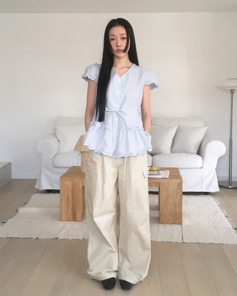 Mudeen Two-Way Wide Cotton Cargo Pants