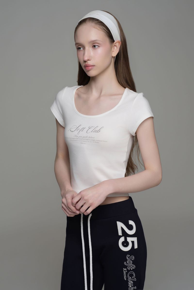 Soft Club signature top, Ivory