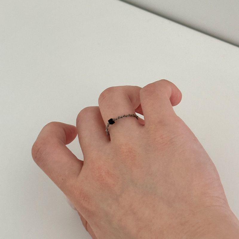 [CCNMADE] 菊 Black Cube Crystal Ring 10.ALL BLACK