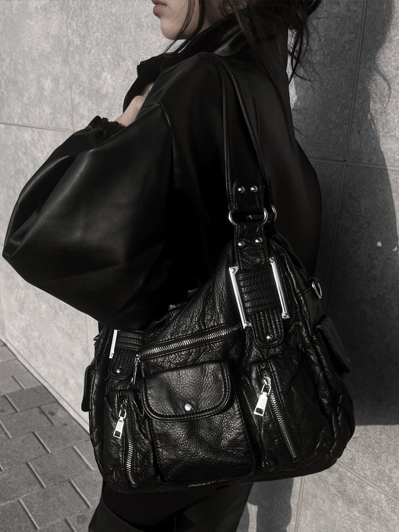 vintage husky leather shoulder bag