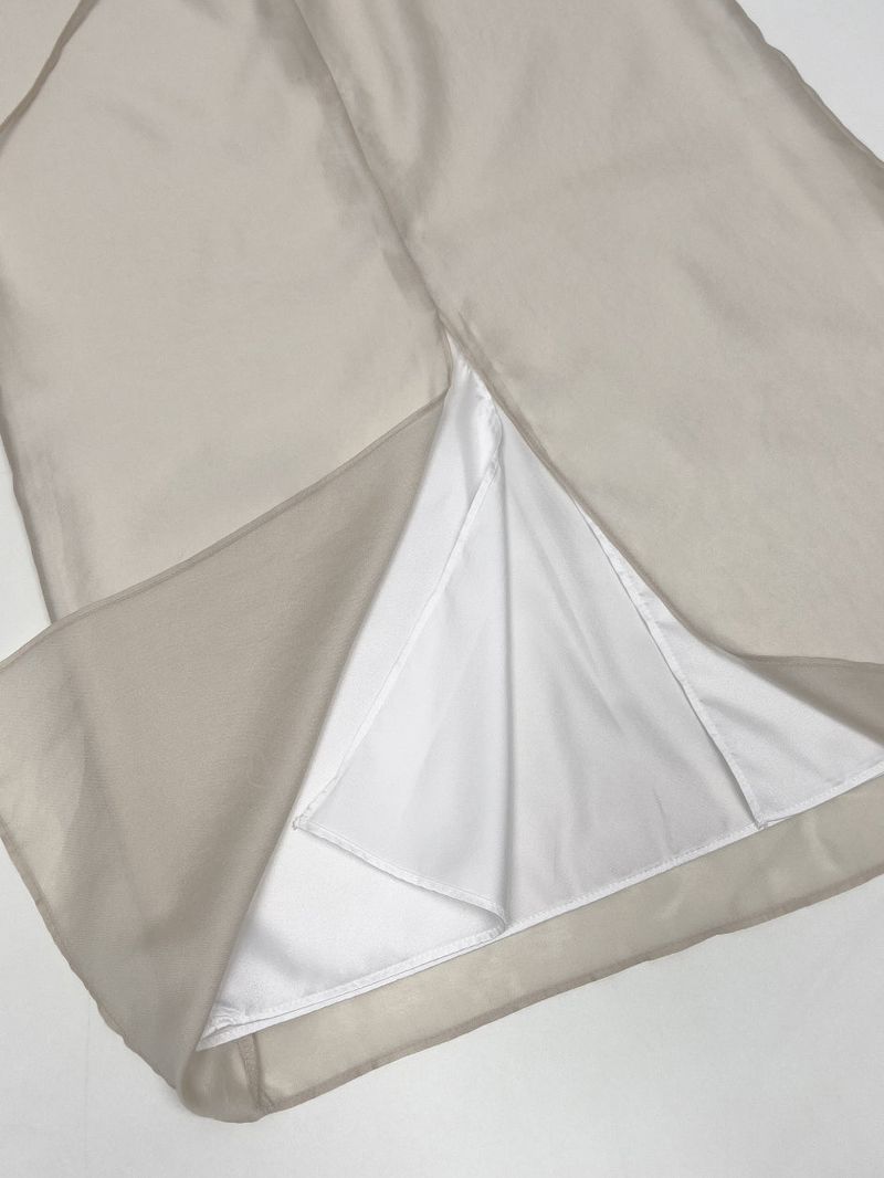 Organza chiffon layered long skirt