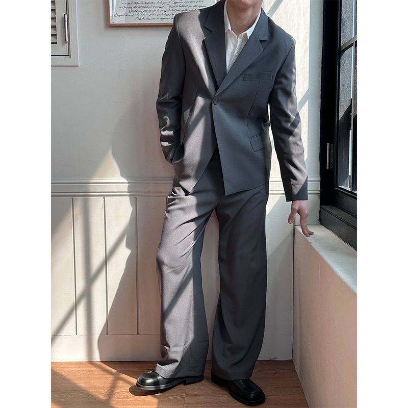 [Unisex] Clear semi wide slacks(2color)