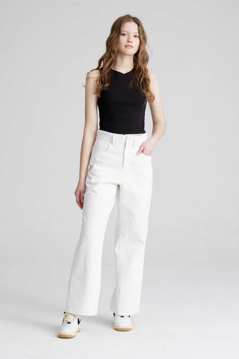 WMNS LOOSEFIT COTTON PANTS WHITE