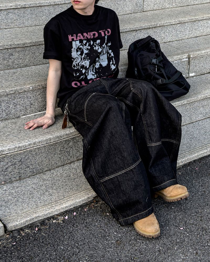 Touch Graphic Oversized Half T-Shirt