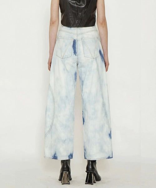 BLEACH WIDE DENIM PANTS