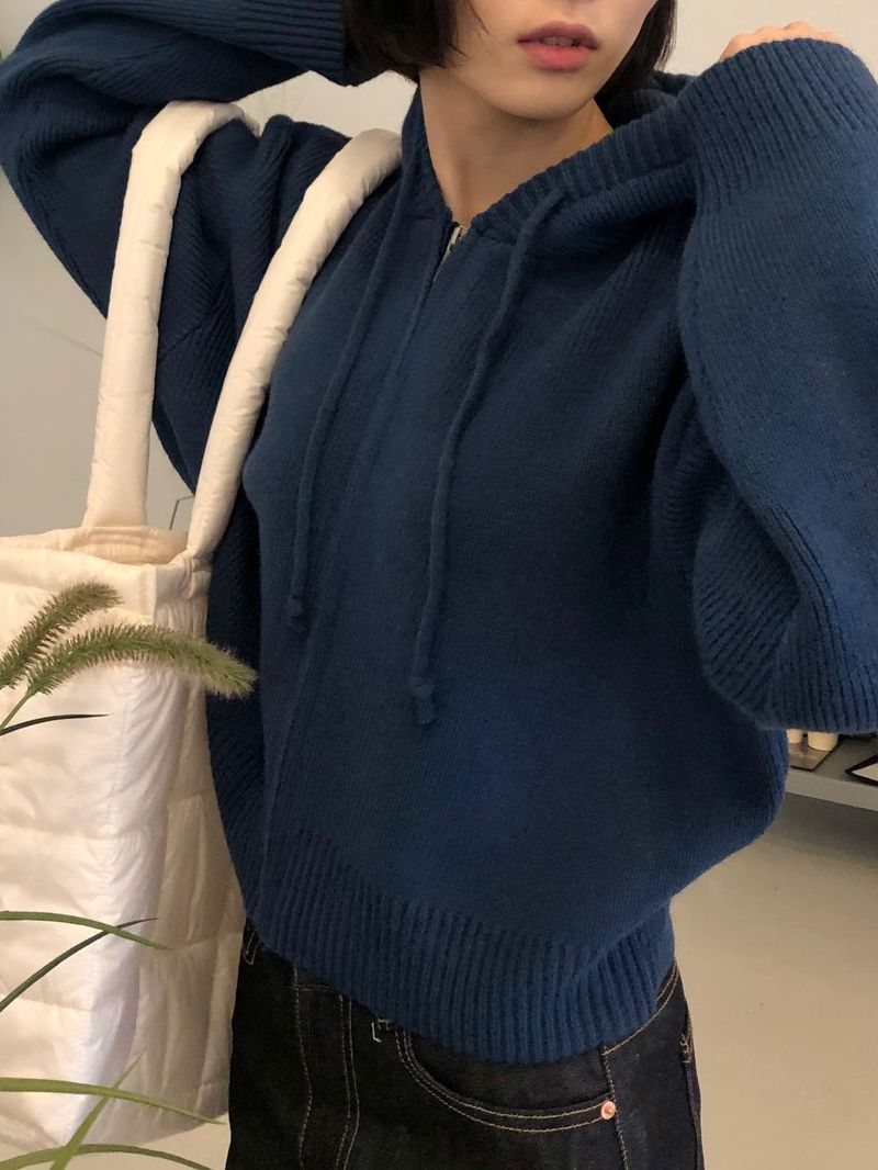 Chewy sweater hood zip up