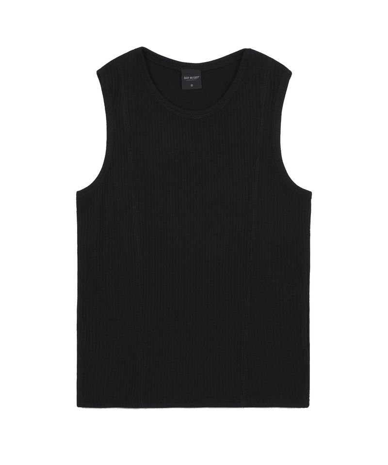 Ribbed Cutout Sleeveless - Black