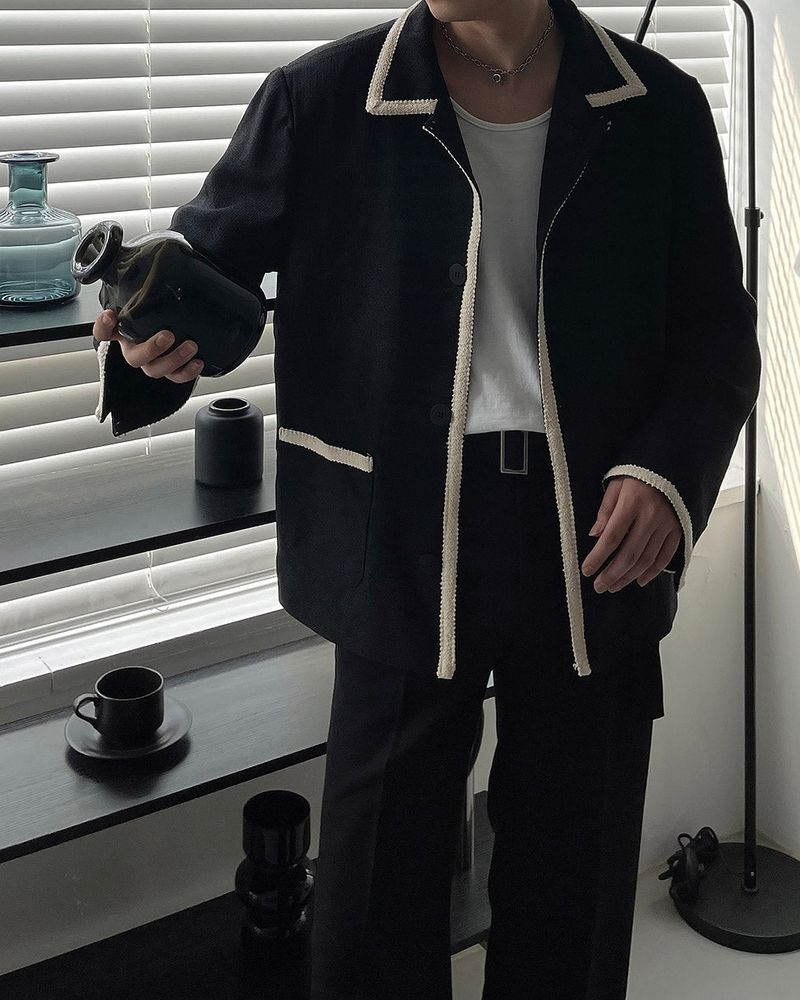 COZINESS（コジネス）の「SO Line Collar Tweed Jacket ver.4 (2 colors)（Jackets/Outerwear）」