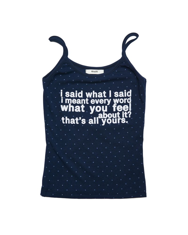 KRUCHI（クルチ）の「i said what I said Sleeveless (NAVY)（Tops）」