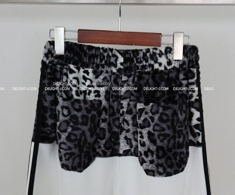 leopard track napping string jogger wide pants