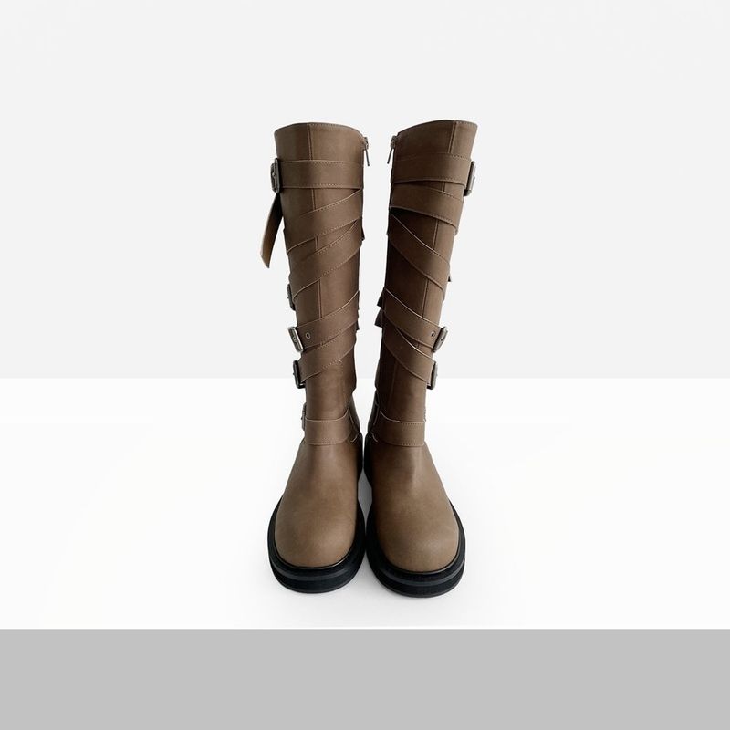 micello buckle long boots