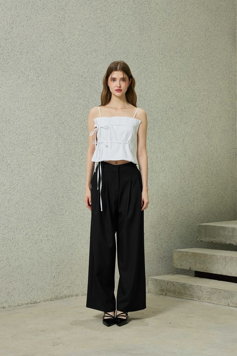 TOMO WIDE SLACKS / BLACK