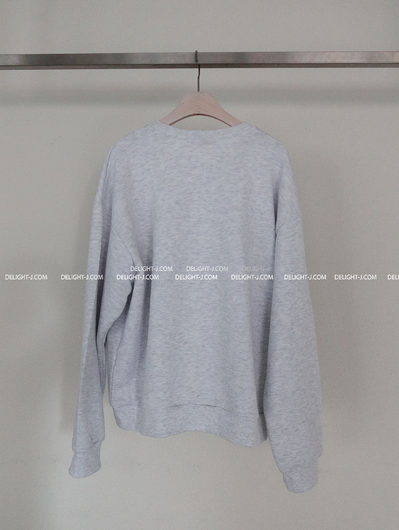 denim ribbon oversized fit sweatshirt