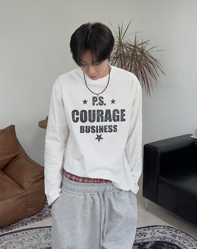 SATIIIZ（サティーズ）の「Tiffin Crack Lettering Long Sleeve T-shirt（Tops）」