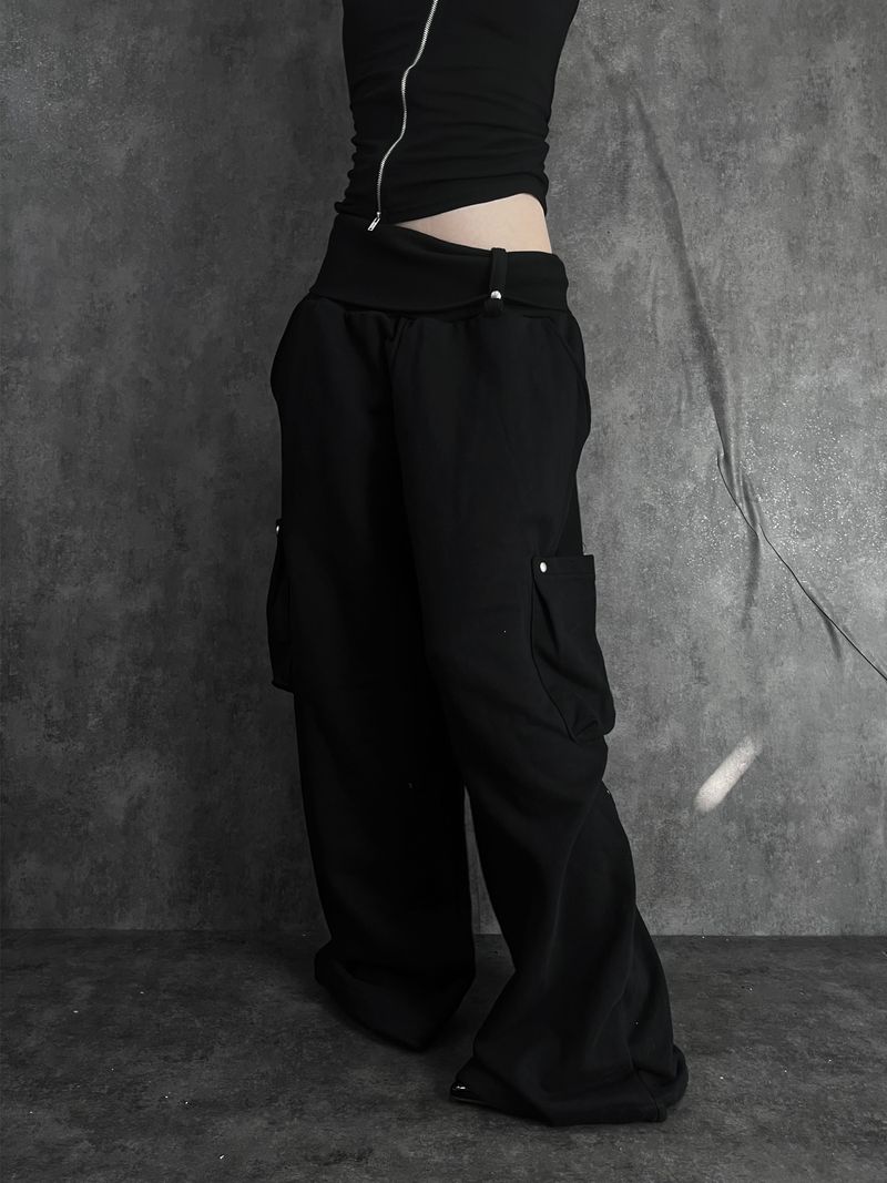 wrap waist wide pants (2color)