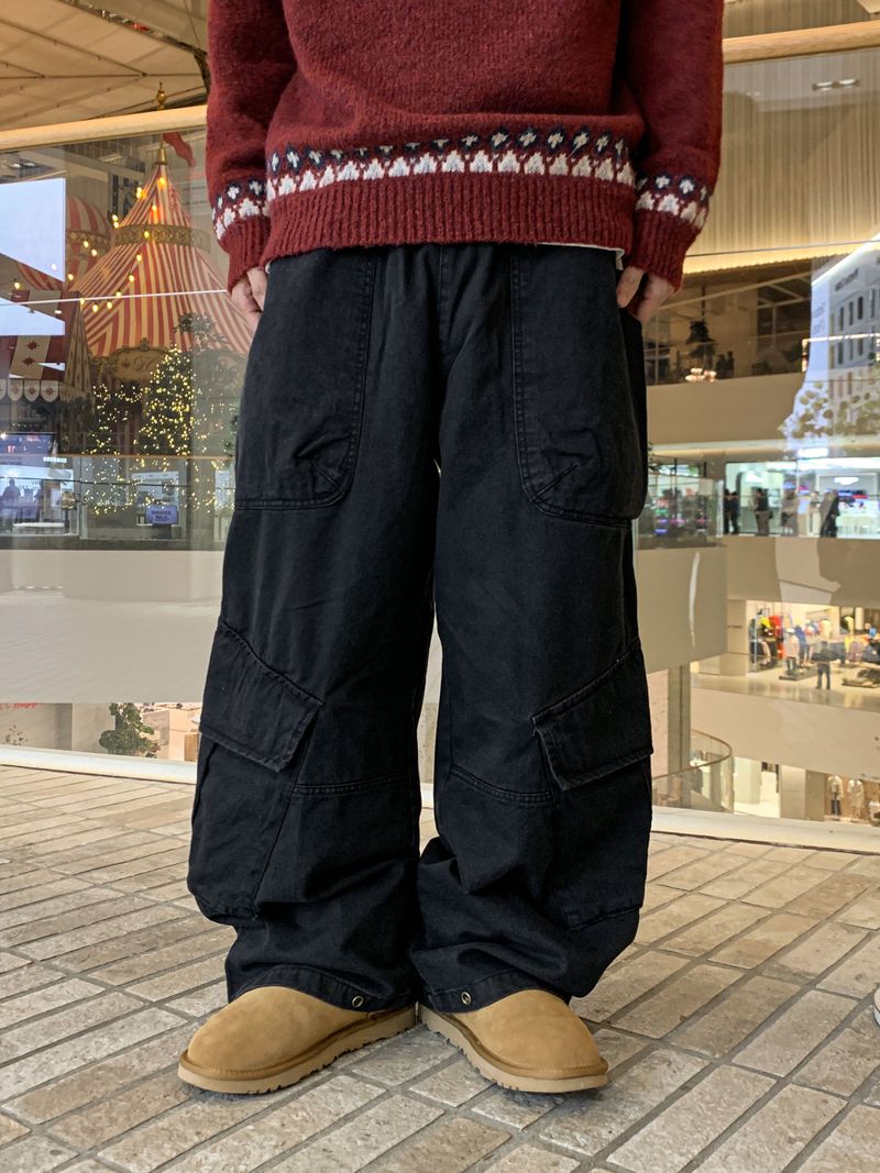 Fore-end diagonal cargo pants