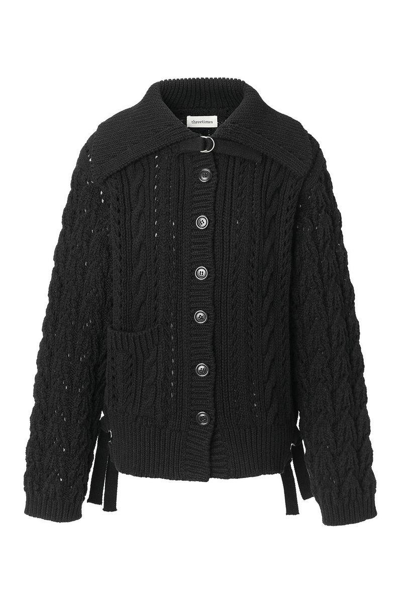 Toffee cable cardigan