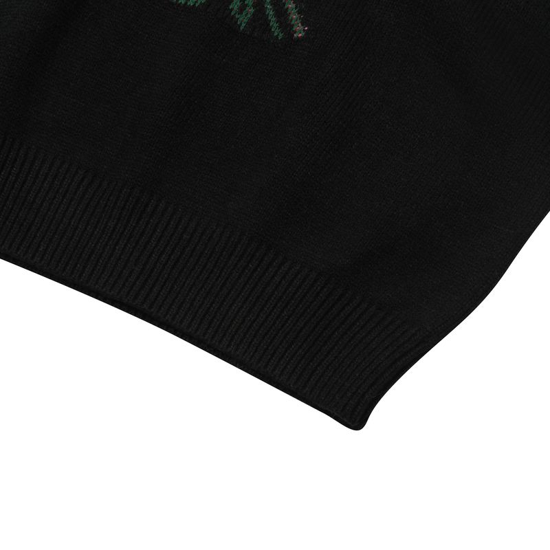 FLOWER KNIT SWEATER(BLACK)