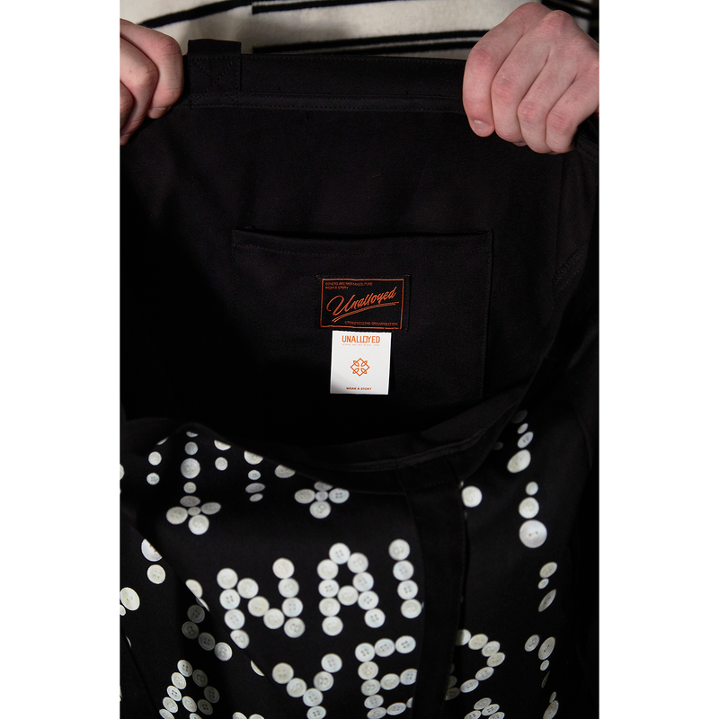 BUTTON LOGO ECO BAG / BLACK
