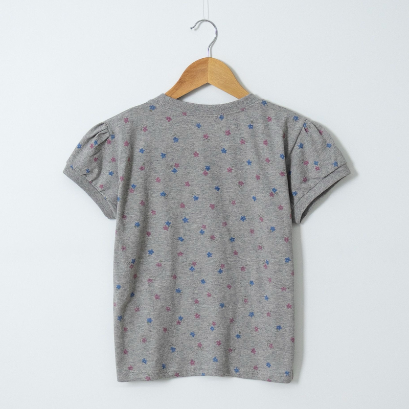 flowery shirring crop T