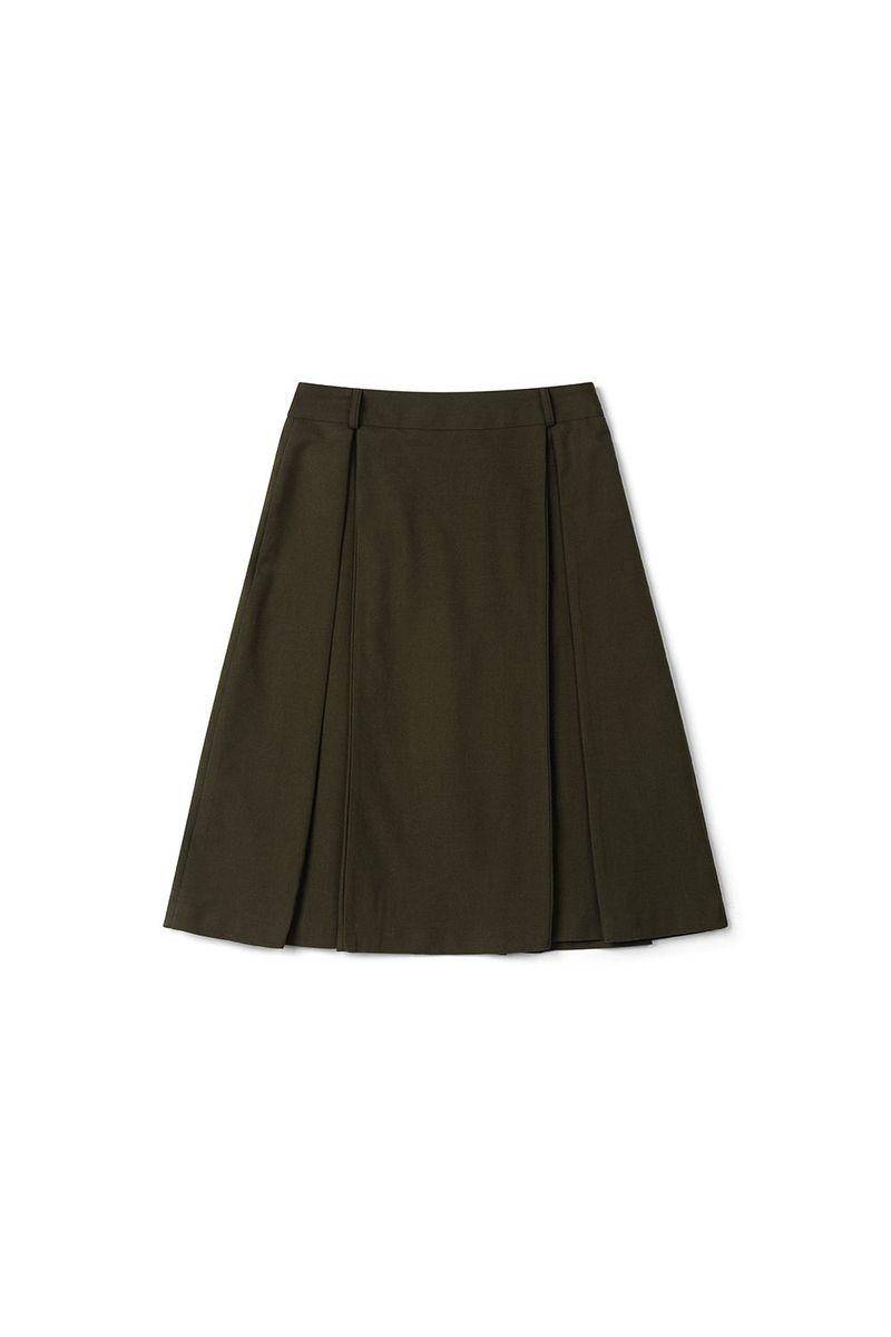 Page pintuck skirt_khaki