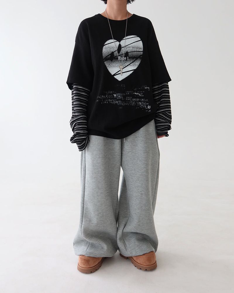 ST Short-Sleeved Layered Sweatshirt