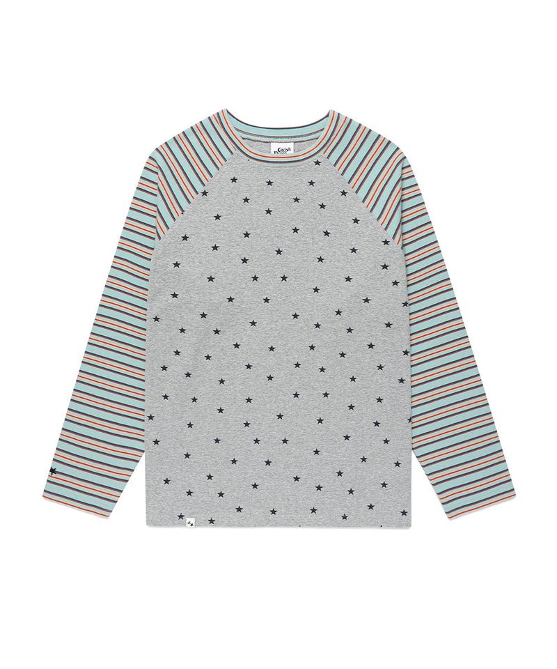 cavish（カビシ）の「ストライプスターラグラン長袖Tシャツ グレー(CV2GSFT550A)（トップス）」