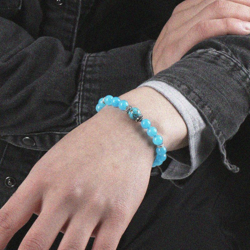 SHOVEOFF（ショーブオフ）の「SVB-1021 Aqua Blue Stone Bead Bracelet（Accessories）」