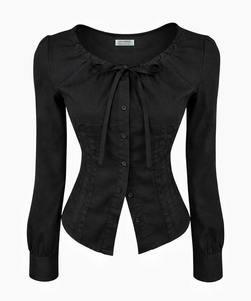 [MADE] Sophia ribbon blouse (2color)