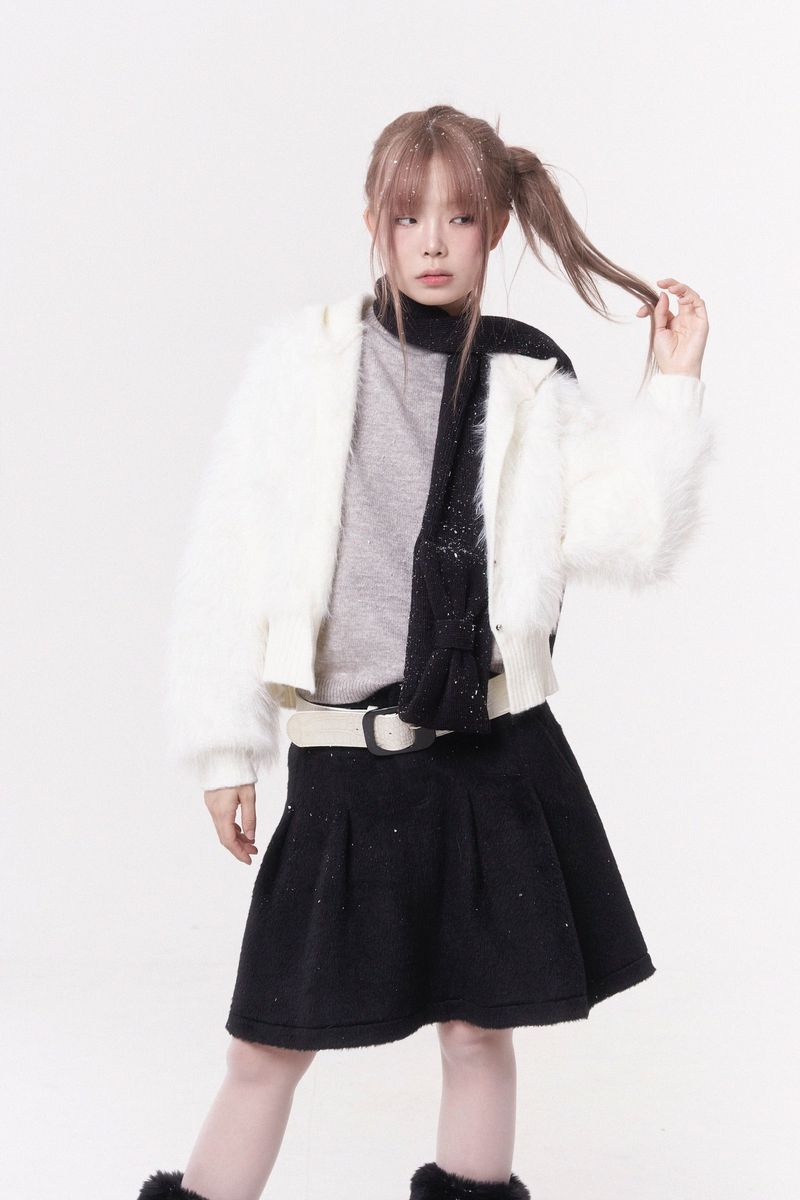 Mini ribbon muffler_black