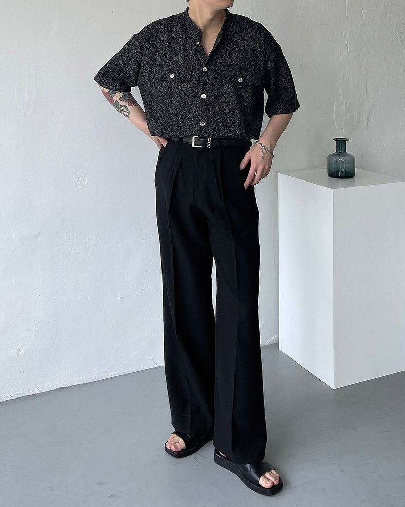CR Tweed Round Half Shirt (2 colors)