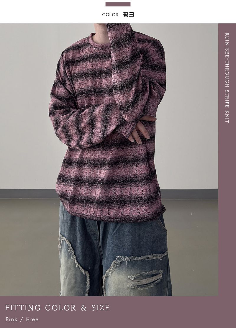 Ruin See-Through Stripe Knit