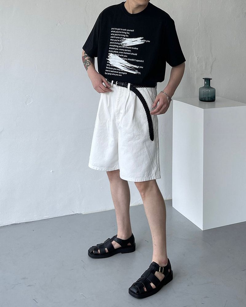 SI White Two Tuck Shorts (S–L)