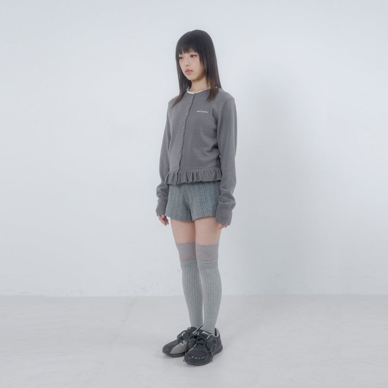 Frilling knit cardigan 003