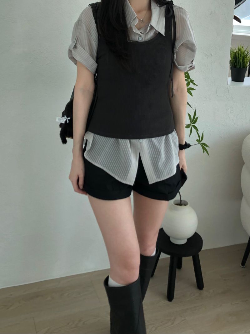 Shape Stripe Shirt (2 colors)