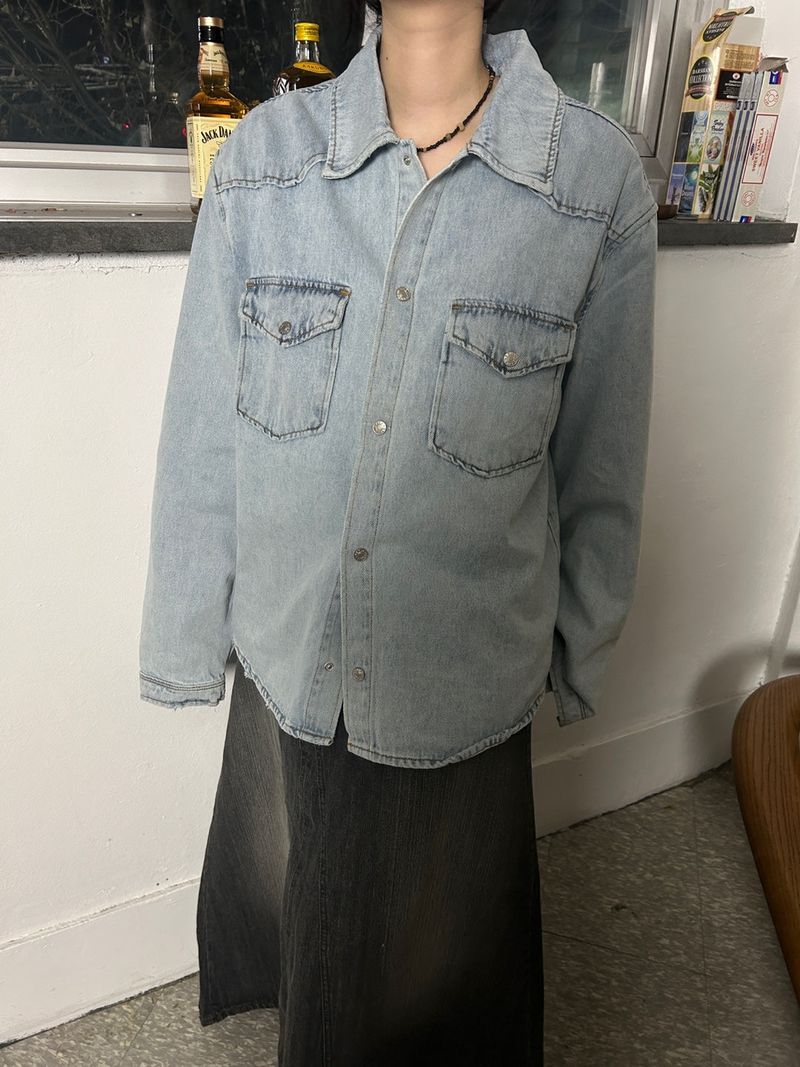 (2colors) vt washing west denim sh jacket