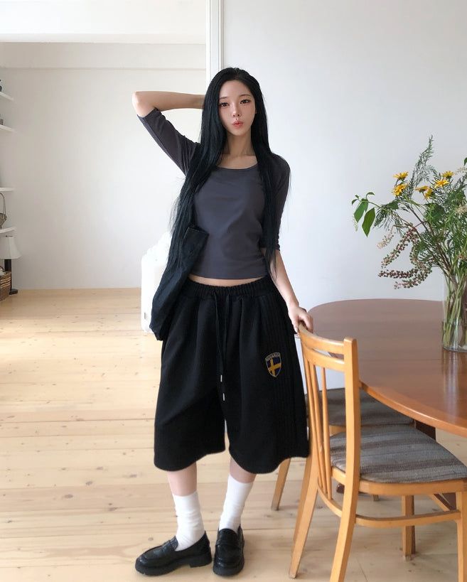 Nub Track Patch Bermuda Pants