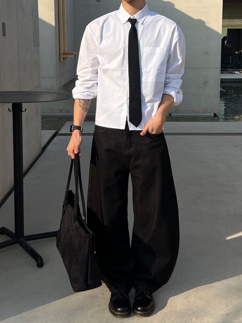 Minimal Crop Plain Shirt (4colors)