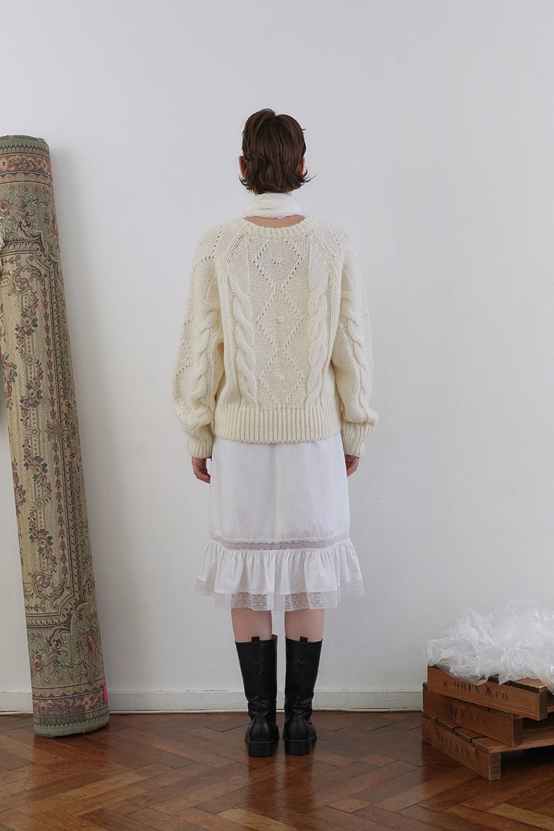 Faye lace skirt_ivory