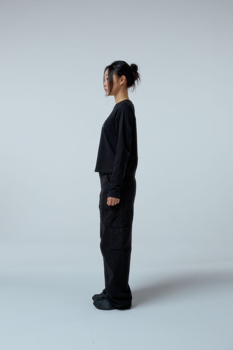 EEERRR Distorted Logo raglan long sleeve (Black)