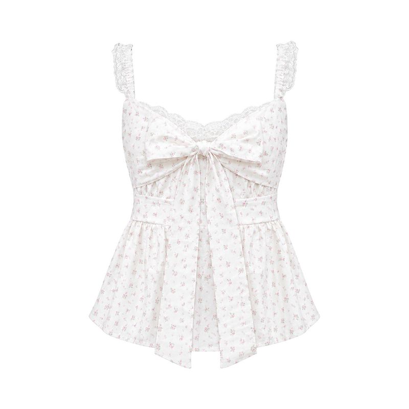 Summer Lace Ribbon Blouse - FLORAL