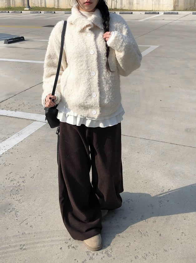Pure High Neck Collar Button Knit Cardigan