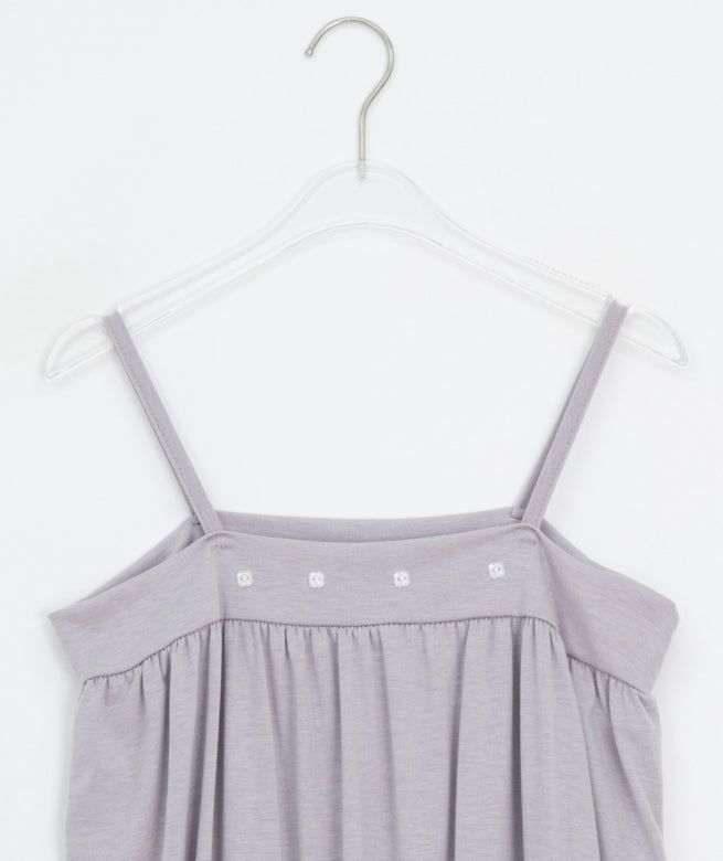 Micelle button balloon layered strap sleeveless