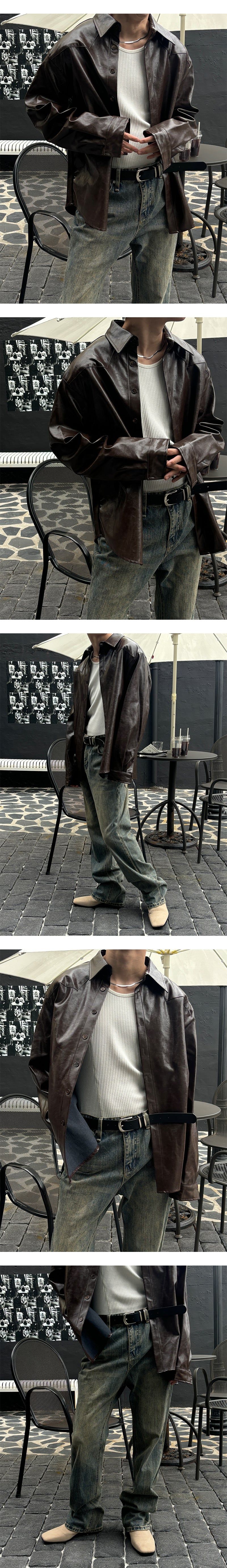  [F/W] Western leather shirts jacket(2color)