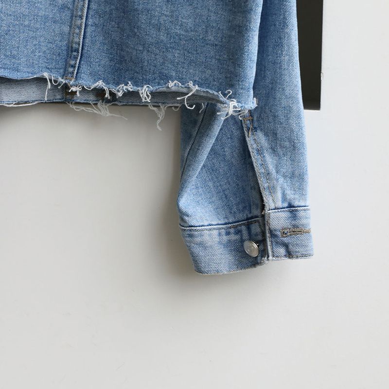 ASCLO Crop Cutting Denim Jacket (2color)