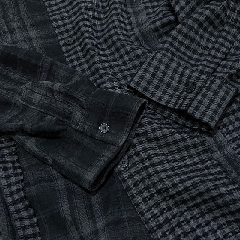 double check deconstructed shirt_black